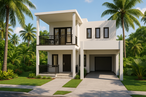 Overseas client video-calling an architect about a Barbados house plan