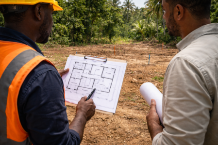 Architectural drawings prepared for planning approval in Barbados