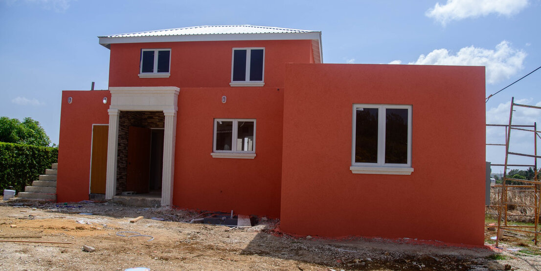 Rear home extension rendering in Barbados