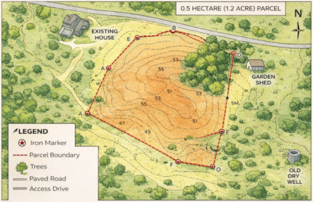 Illustrative diagram showing residential zoning setbacks on a lot