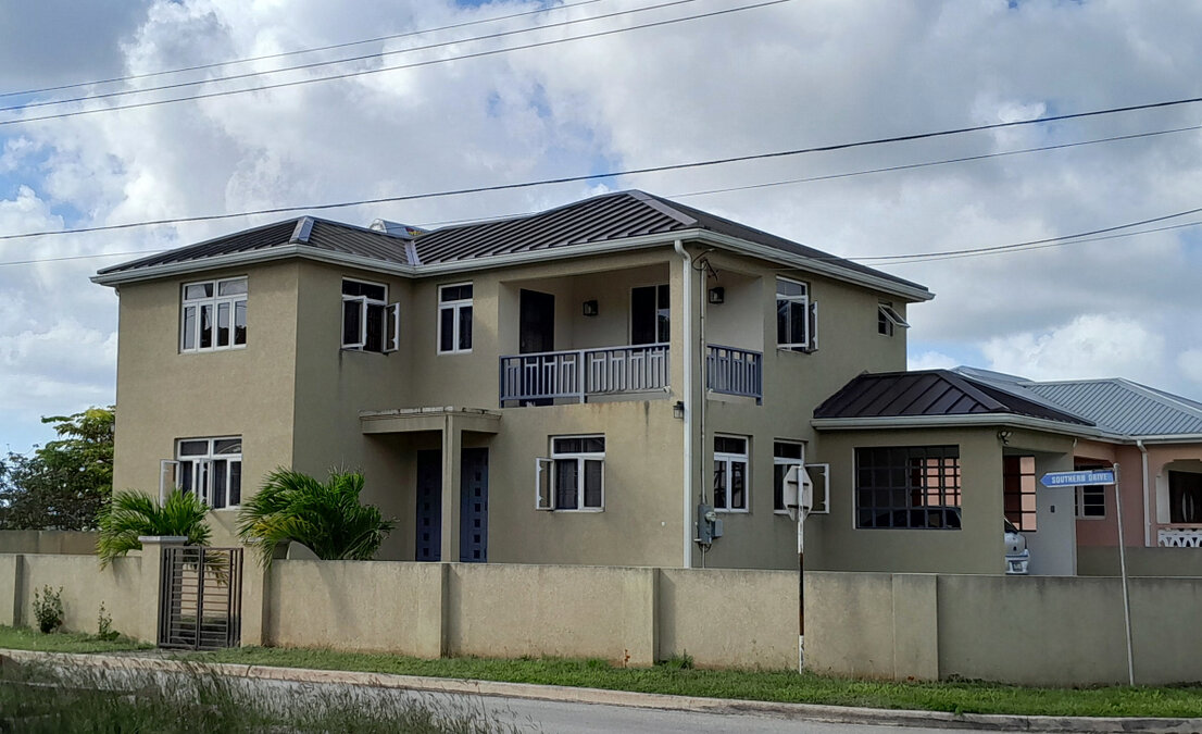Renovation floor plan and elevation for Barbados home